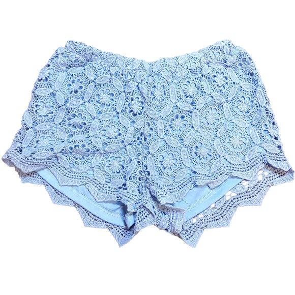 Aeropostale Size Medium Periwinkle Crochet Lace Summer Shorts Summer Beach - Picture 1 of 6